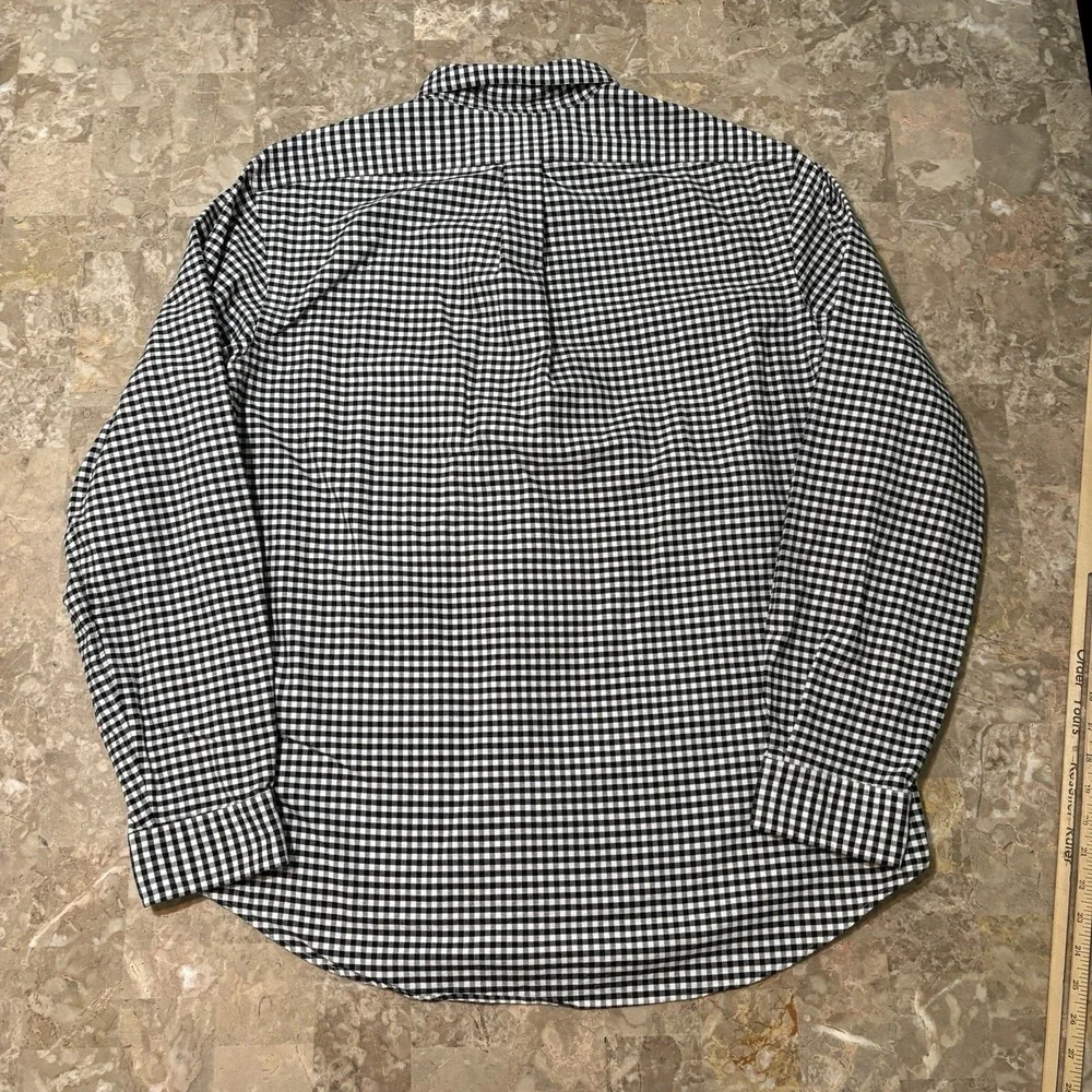 Polo Ralph Lauren Shirt Mens XL Black Classic Fit Gingham Oxford OCBD